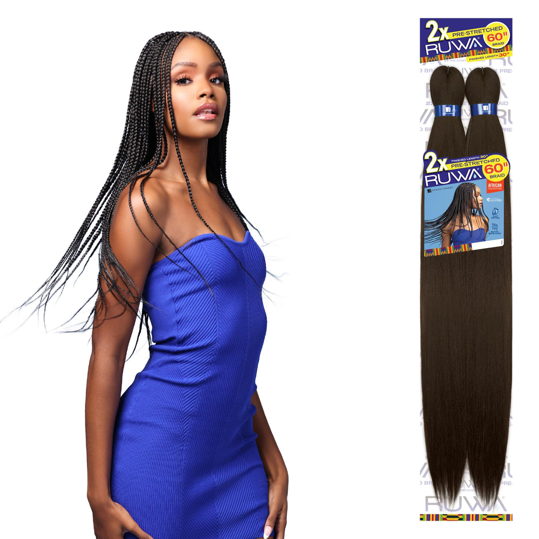 Multi Pack Deals! Sensationnel Synthetic Hair Braids Xpression 2X Pre-Stretched Braid 48'' (5-Pack, 1B)