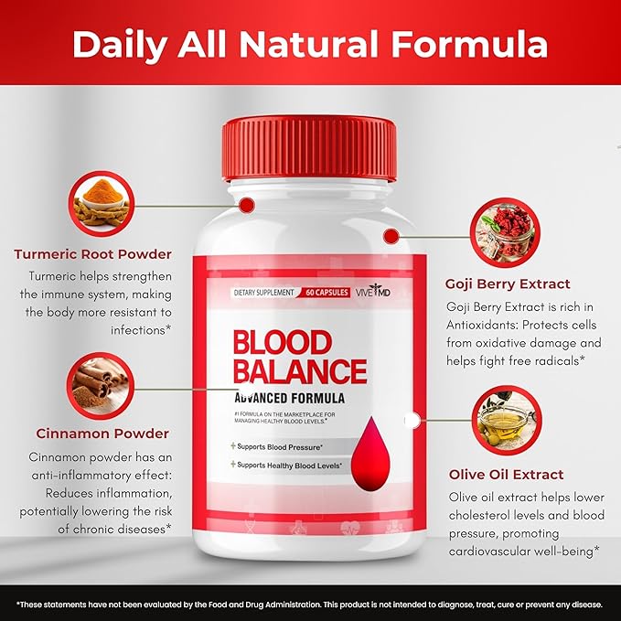 Blood Balance Supplement -Official Formula - Blood Balance Supplement, Extra Strength with Vitamin C, Turmeric Root Powder, Zinc Reviews (2 Pack)