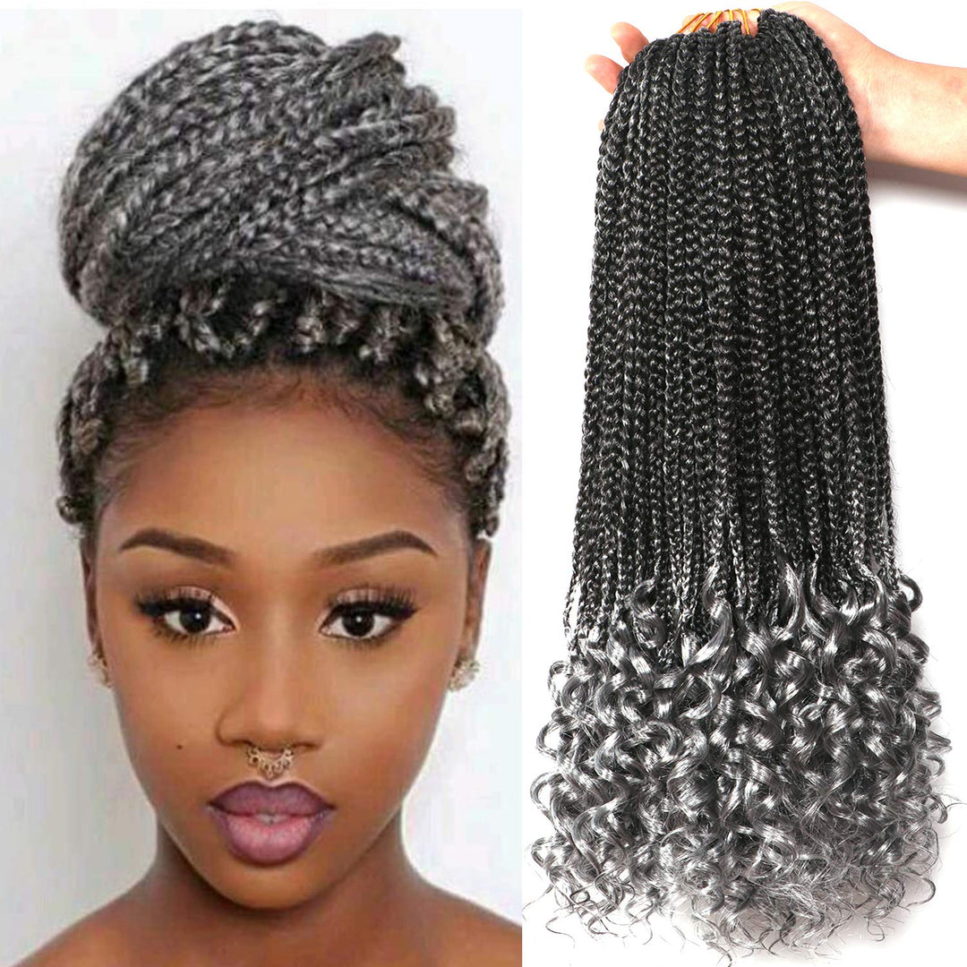7 Packs 18 Inch Boho Goddess Box Braids Crochet Hair For Black Women (Tgray, 18 Inch (Pack Of 7))