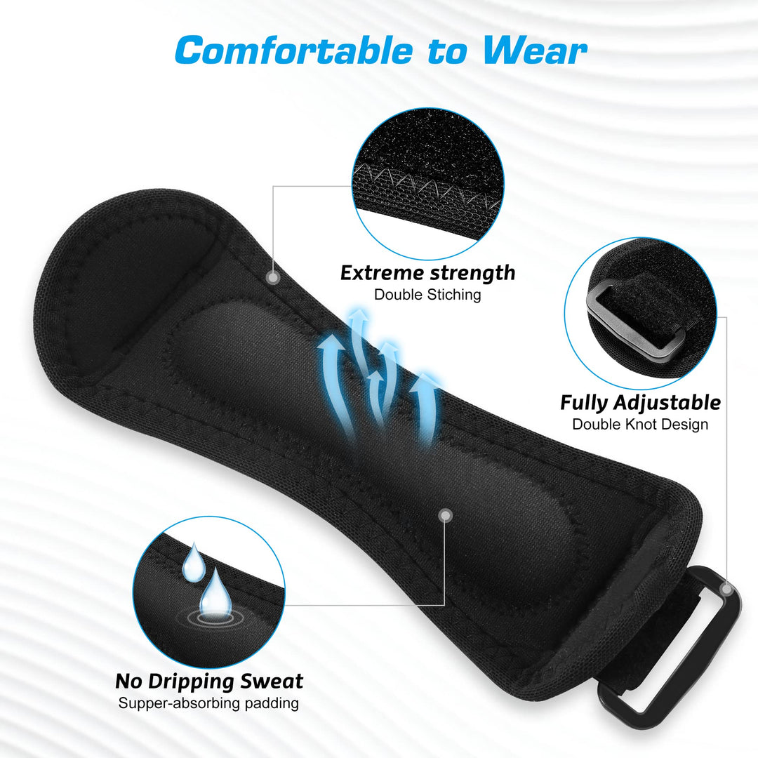 IPOW 2 Pack Embroidery Knee Pain Relief & Patella Stabilizer Knee Strap Brace Support for Hiking, Soccer, Basketball, Running, Jumpers Knee, Tennis, Volleyball & Squats