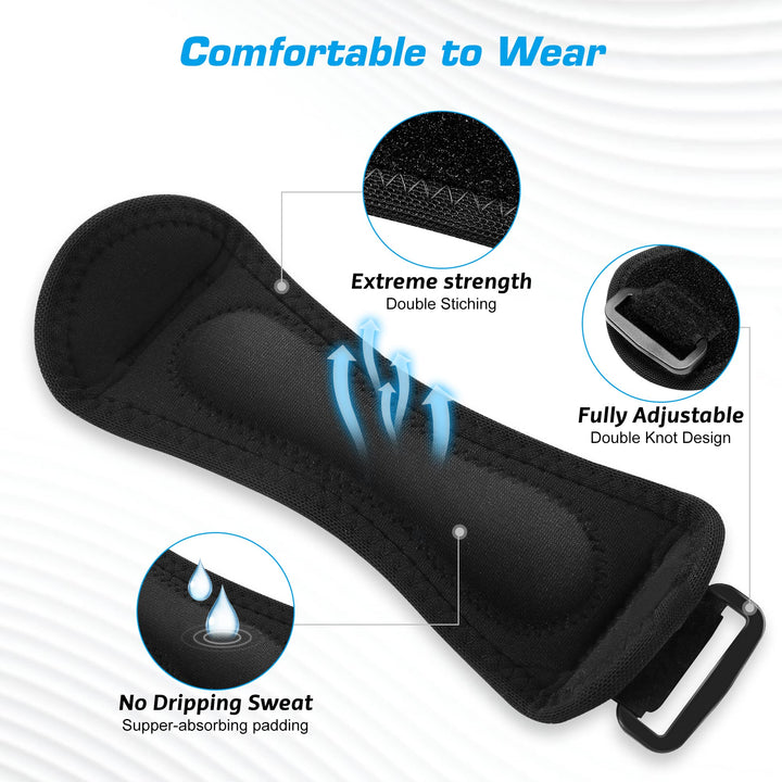 IPOW 2 Pack Embroidery Knee Pain Relief & Patella Stabilizer Knee Strap Brace Support for Hiking, Soccer, Basketball, Running, Jumpers Knee, Tennis, Volleyball & Squats