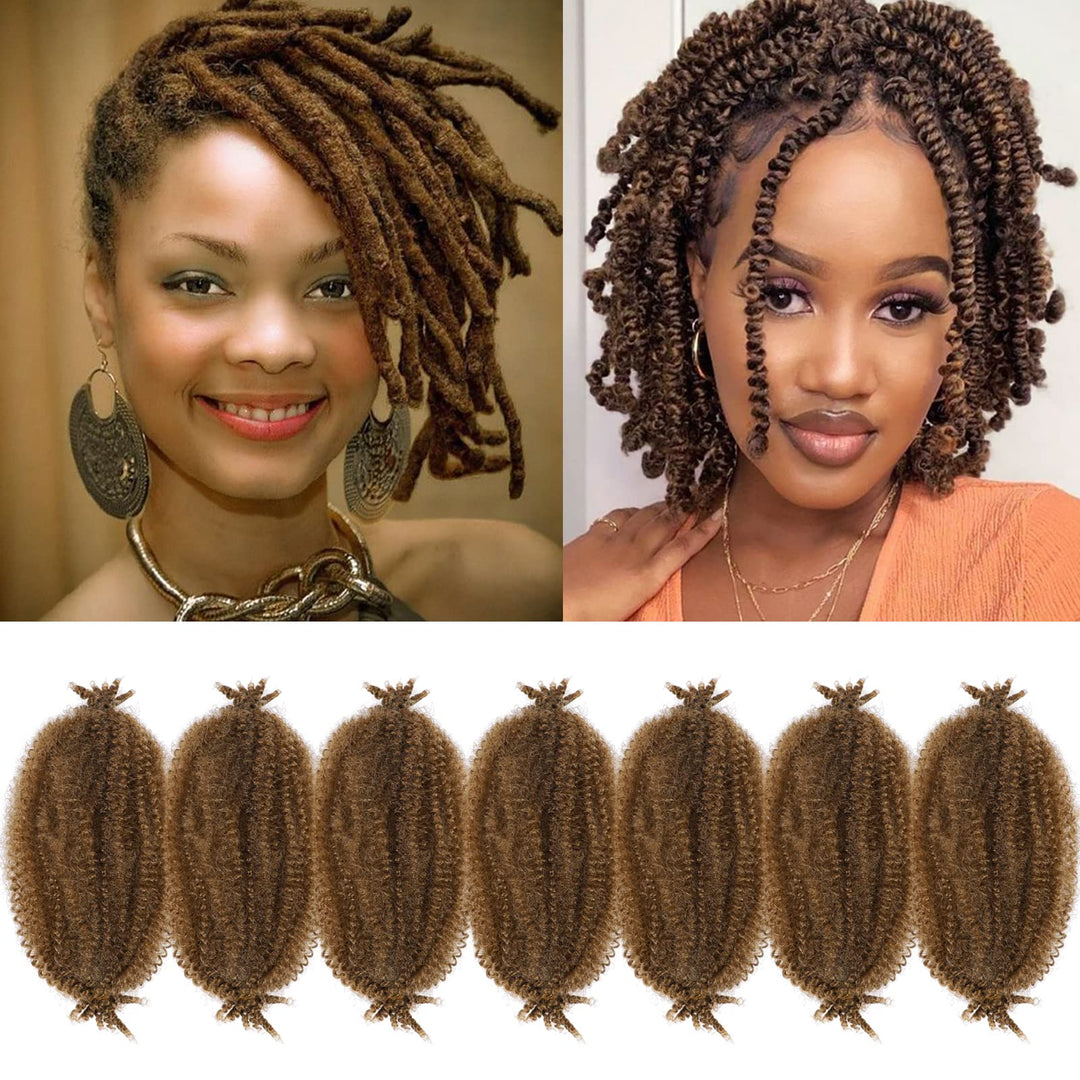 Marley Hair 10 Inch 7 Packs Brown Marley Twist Braiding Hair For Soft Faux Locs Crochet Hair Pre Separated Springy Afro Twist Ha