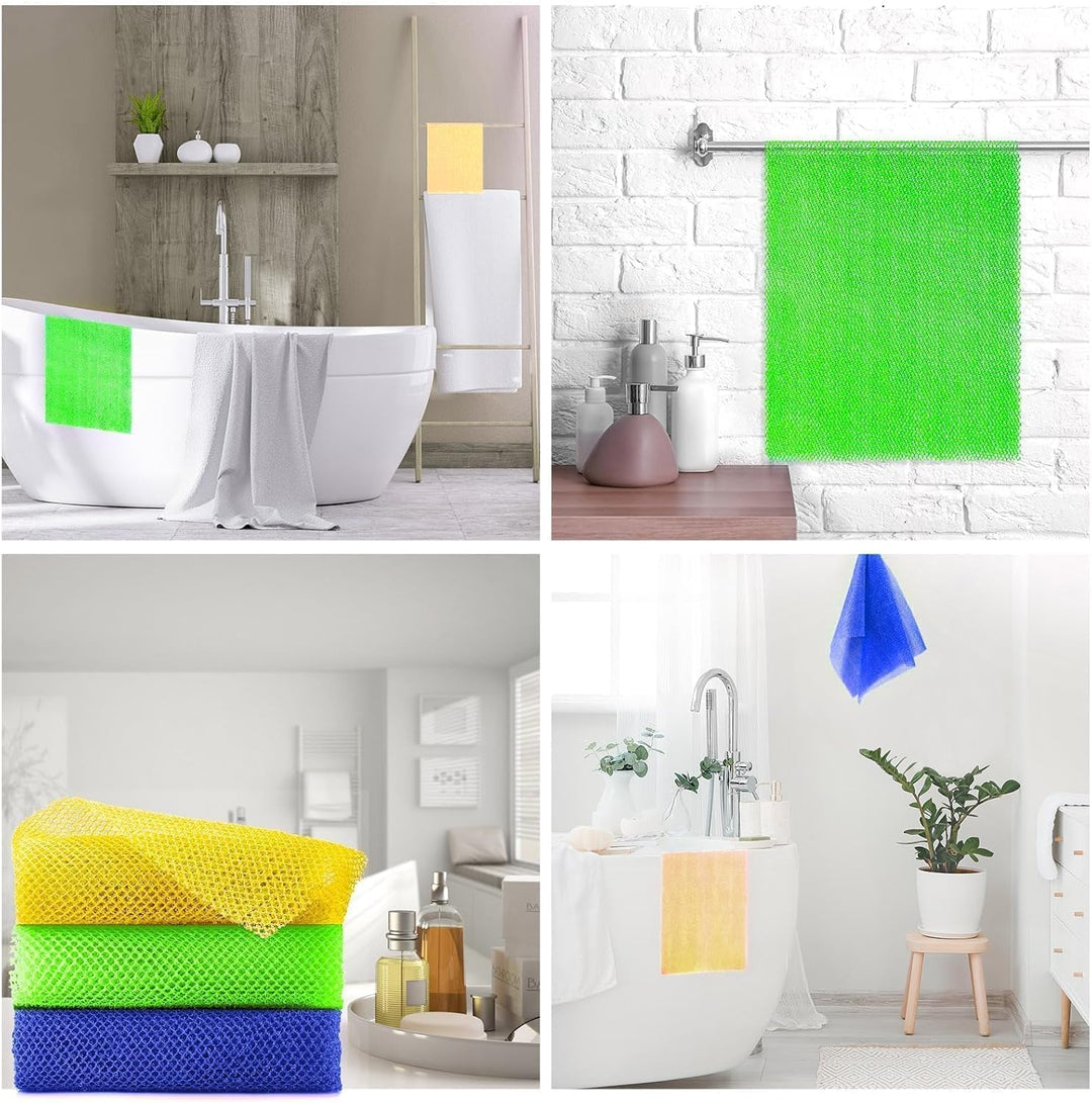 Exfoliating African Bath Sponge Set | 2-Piece Green Body Scrubber