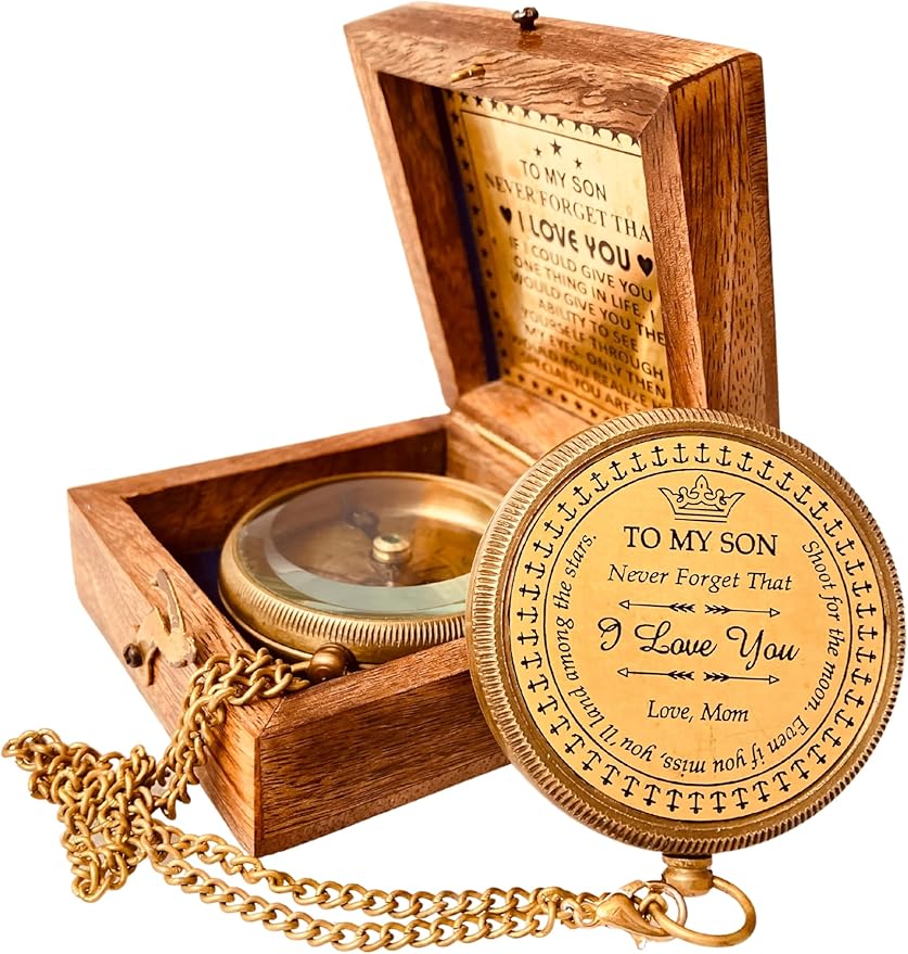 Inspiration Gift for Men Women Engraved Compass - Go Confidently - Thoreau Quote, You're Awesome Employee, Coworker Meaningful Gift for him her