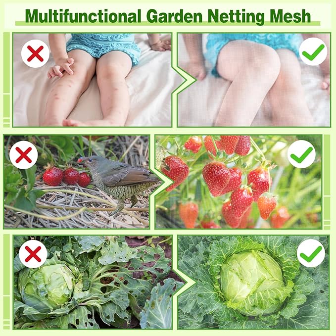 Stronger Garden Mesh Netting - 10 x 20 ft PPT Nano Bird Net Barrier, Mosquito Netting Screen for Outdoor Plants Vegetables Patios Balconies Terraces, Shading Rate 20% (White)