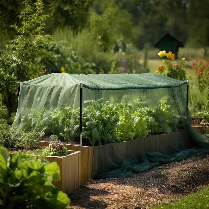 Green DIY Mosquito Net Fabric | 10x20 FT Netting 2 Pack | Insect Cover for Garden, Patio, Outdoor & Windows | Multiple Sizes in Black, White & Green | Raised Bed Screen Mesh Barrier