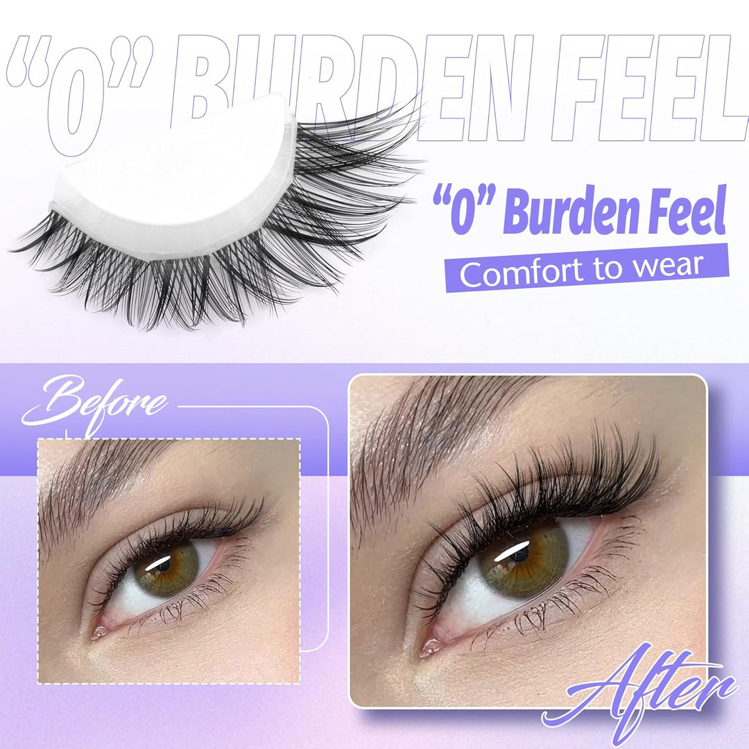 ALICE DIY Natural Lash Clusters | Wispy Anime Cat Eye | 10-16mm, 144 Pcs