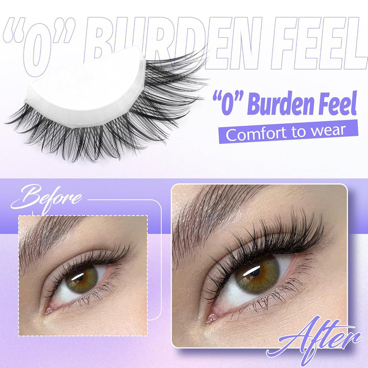 ALICE DIY Natural Lash Clusters | Wispy Anime Cat Eye | 10-16mm, 144 Pcs