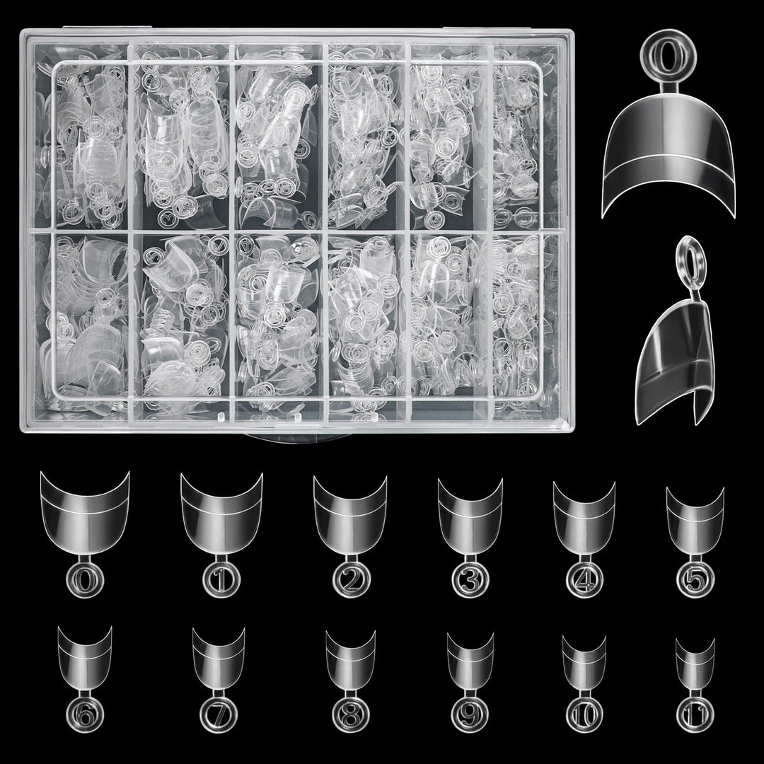 Buqikma Nail Tips Short Oval - 600Pcs French Tips Round Shape Half Cover False Acrylic Nails Artificial Tips For Diy & Salon (Wi