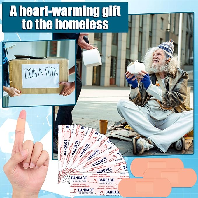 Timgle 5000 Pcs 1" x 3" Adhesive Bandages: Breathable, Waterproof, Sensitive Skin, Bulk for Homeless Care, Nurses, Businesses, Travel First Aid Kits