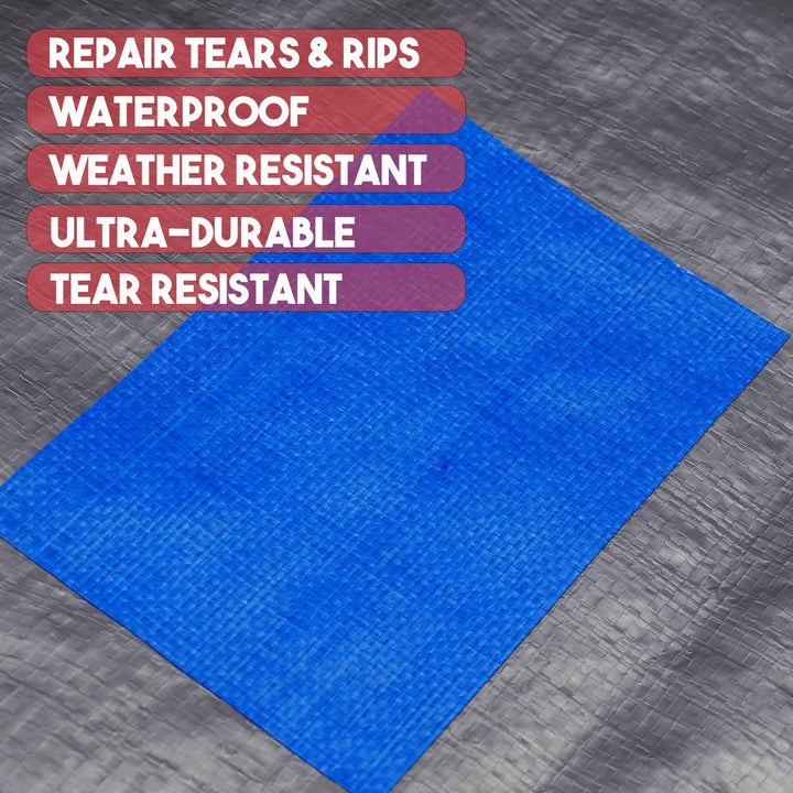 Autrends Tent Repair Tape, 4'' x 32FT Repair Tape for Tarp, RV Awning, Underbelly, Canvas, Bimini Tops, Fabric Repair for Tarp, Boat Cover Repair Tape, Tear Repair Patch Kit, Waterproof