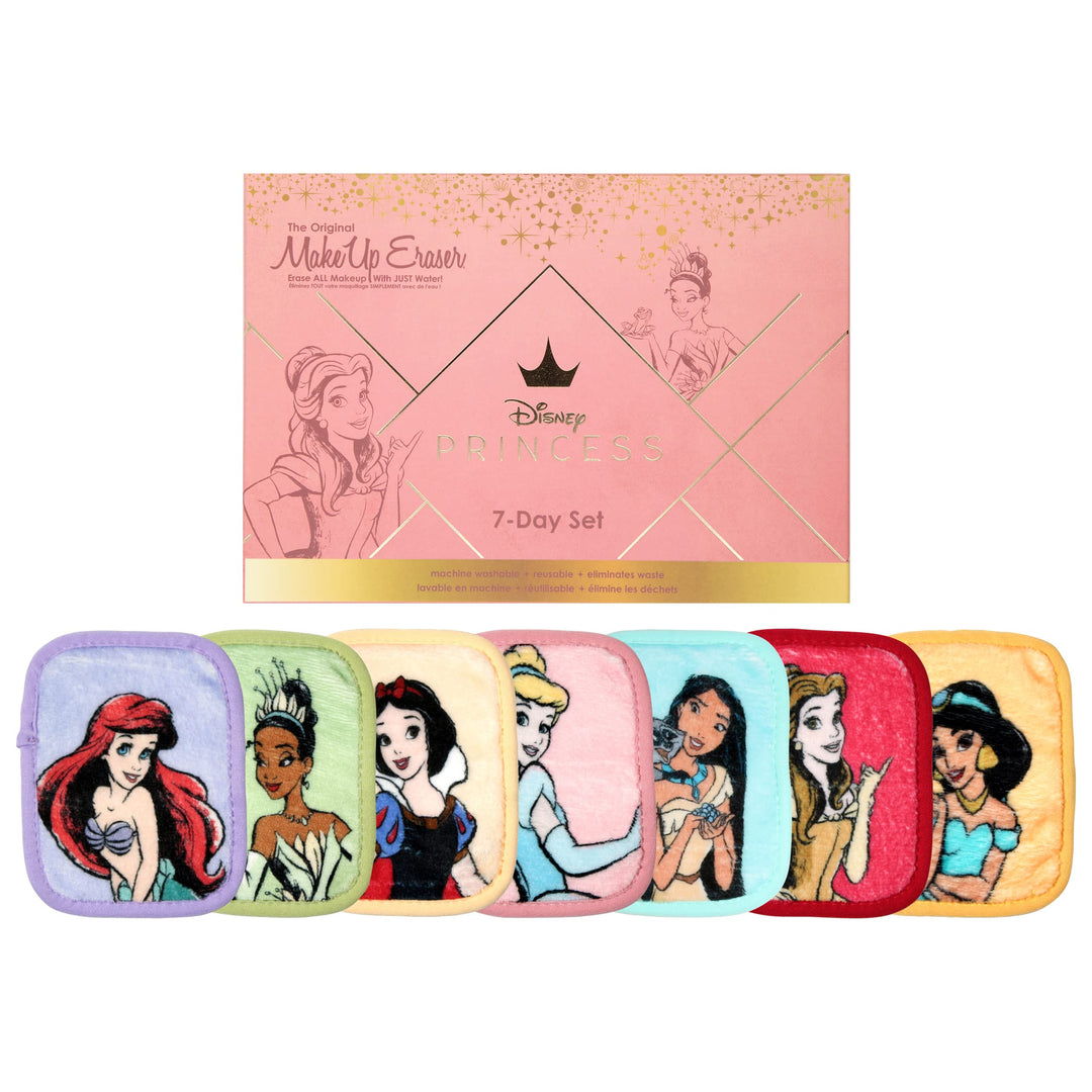 The Original MakeUp Eraser, 7-Day Set, Erase All Makeup With Just Water, Including Waterproof Mascara, Eyeliner, Foundation, Lipstick, Sunscreen, and More! (Ultimate Disney Princess), 7ct.