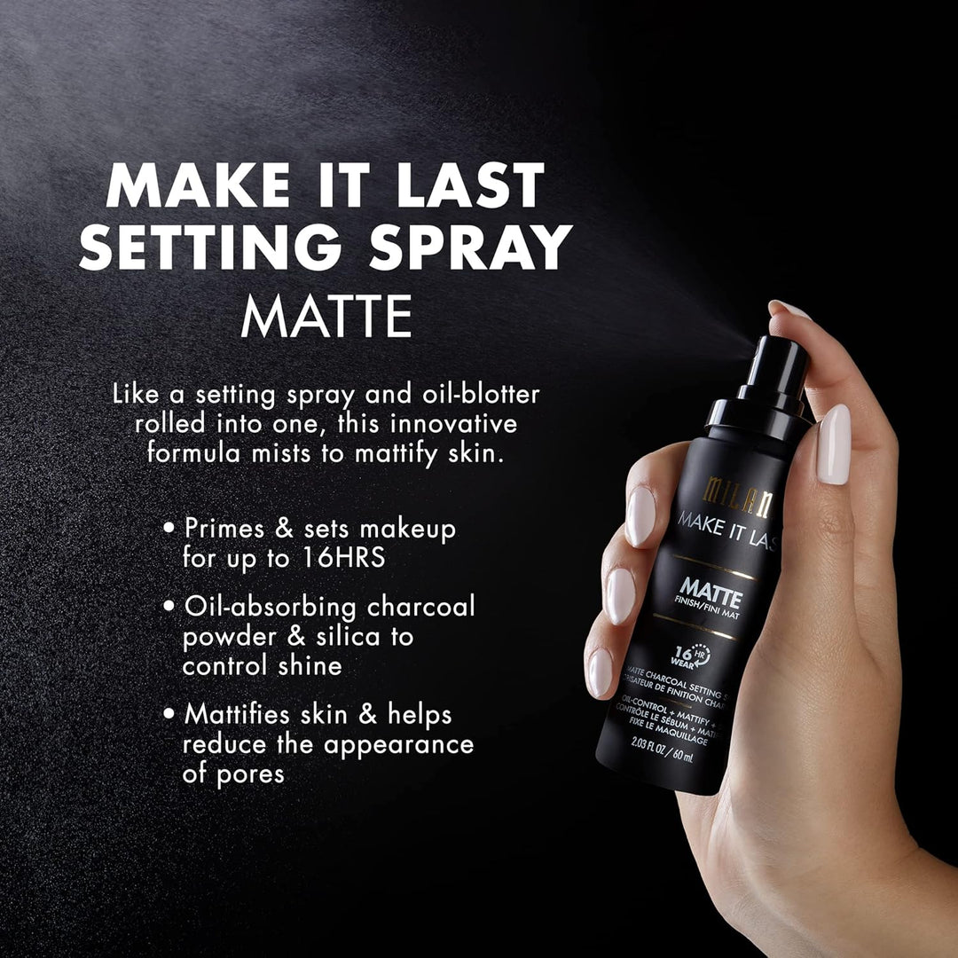 Milani Setting Spray & Primer 2-Pack | Hydrating Niacinamide & Matte Charcoal