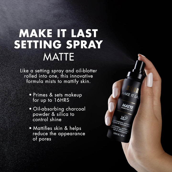 Milani Setting Spray & Primer 2-Pack | Hydrating Niacinamide & Matte Charcoal