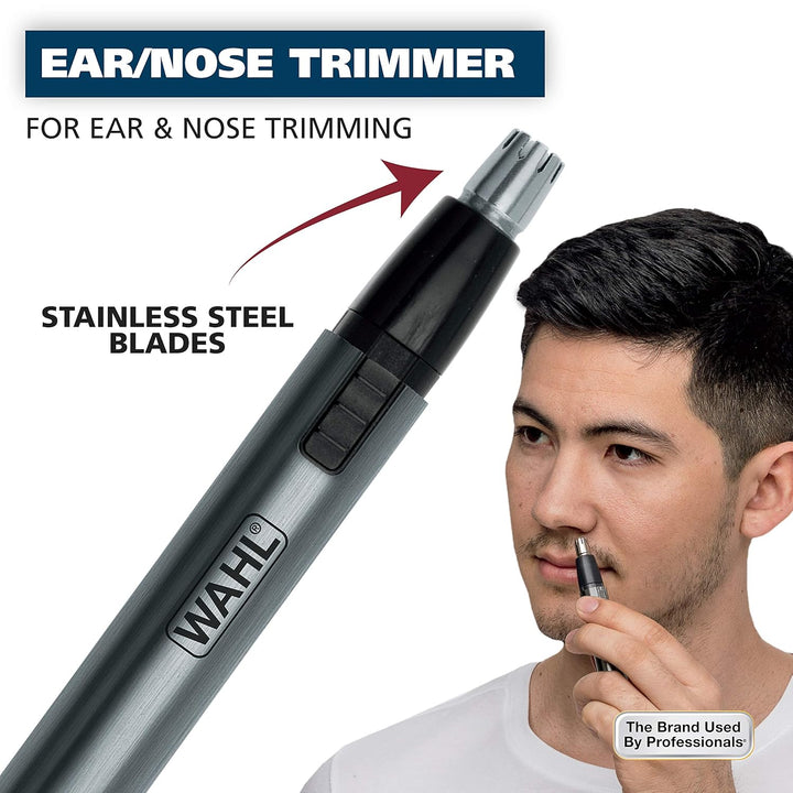 Wahl Micro Groomsman Trimmer | Battery-Powered, Rinseable Heads for Grooming