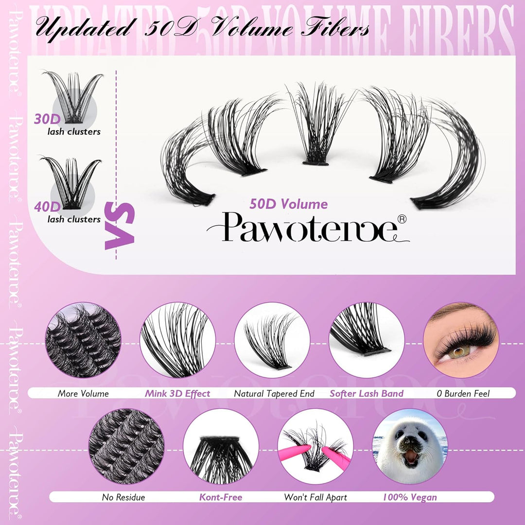 40D Cluster Eyelash Extensions | 280pcs Mix Length 9-16mm | Self-Application