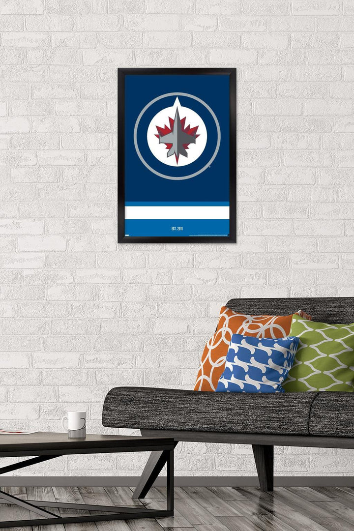 Trends International NHL Winnipeg Jets - Logo 21 Wall Poster, 14.725" x 22.375", Black Framed Version