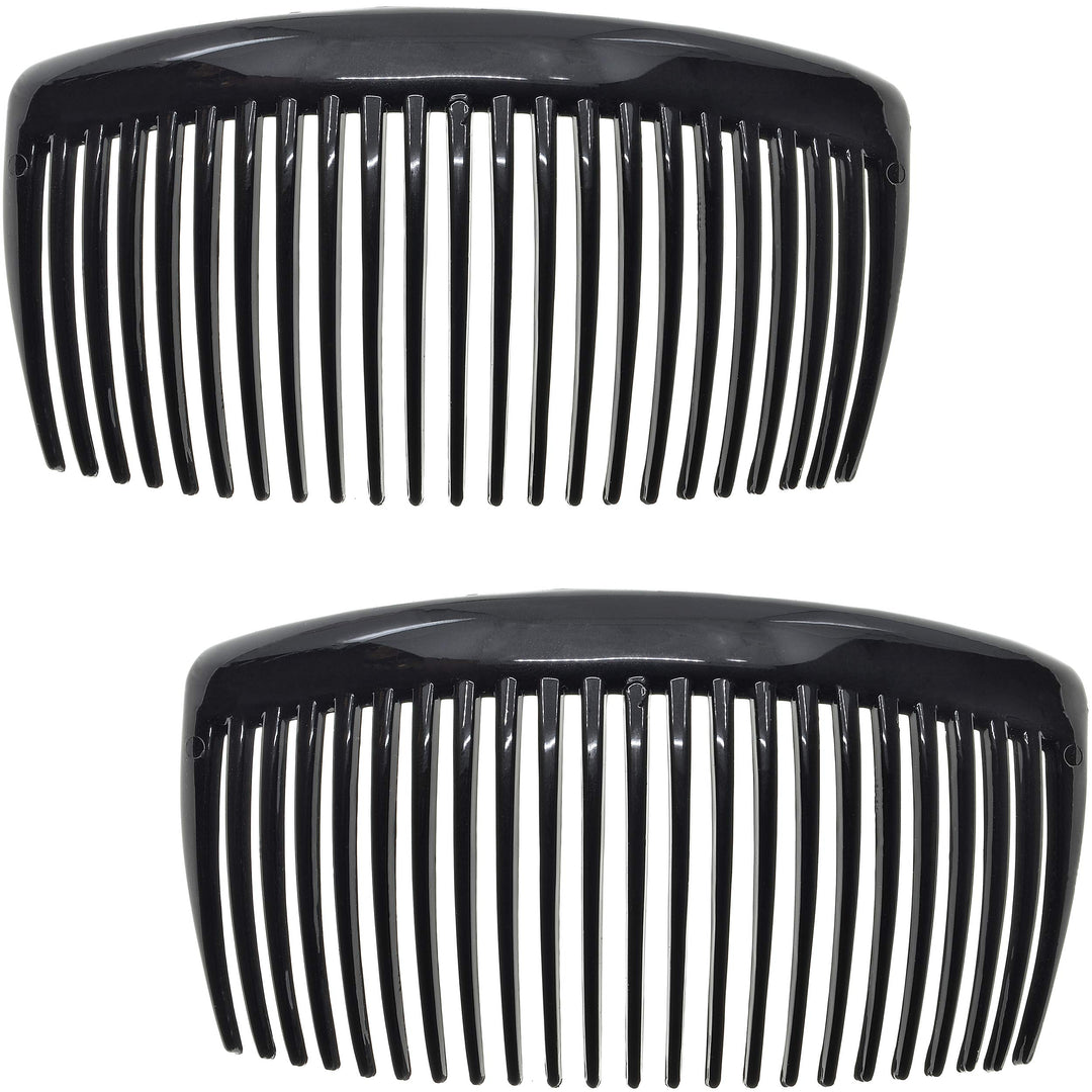 Camila Paris Cp2910 French Side Combs Large Curved, Black French Twist Hair Combs Decorative, Strong Hold Hair Clips For Women B