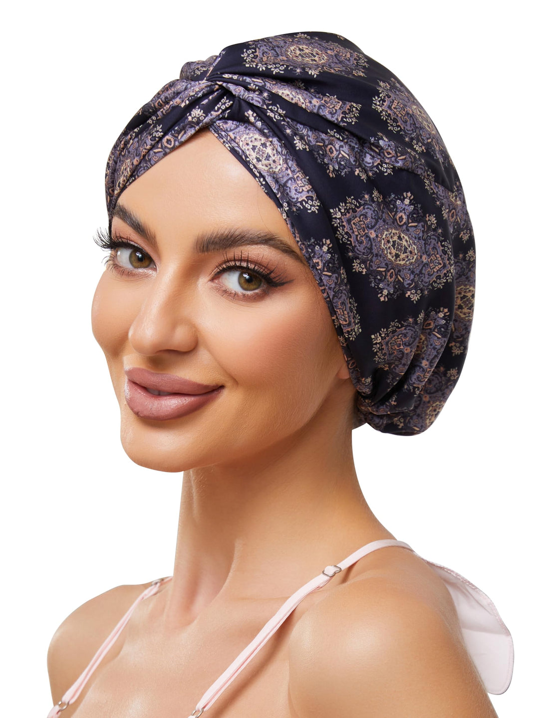 Adjustable Satin Hair Bonnet For Sleeping: Silk Night Cap For Women Men, Large Long Curly Braid Wrap With Tie Elastic Drawstring