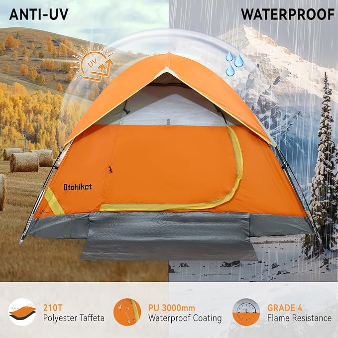 Backpacking Camping Tent Lightweight Portable Waterproof with Carrying Bag for Outdoor Summer Beach
