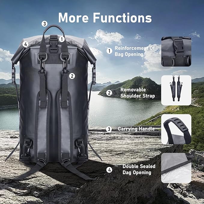 Waterproof Backpack For Women Men Dry Bags Waterprof Bags for Kayaking Boating Travele Hiking Camping Dry Bag 20L