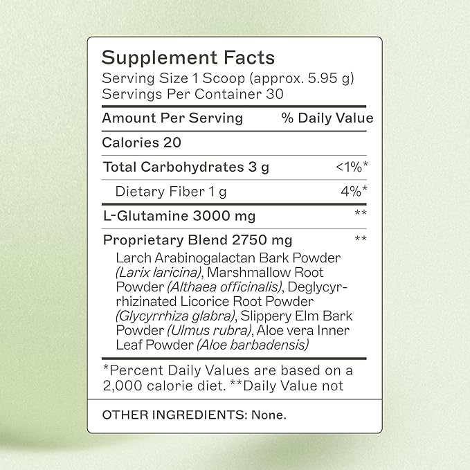 Amy Myers MD Leaky Gut Revive Powder for Leaky Gut Repair -L Glutamine, Slippery Elm -Supports Constipation, Diarrhea, Bloating, Heartburn, SIBO -Licorice & Marshmallow Root - Unflavoured-6.30 Oz