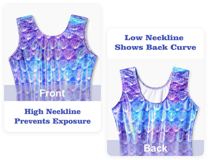 Domusgo Leotard for Girls Gymnastics Size 5-6 Years Old Sparkle Line Shell Practice Biketard with Shorts