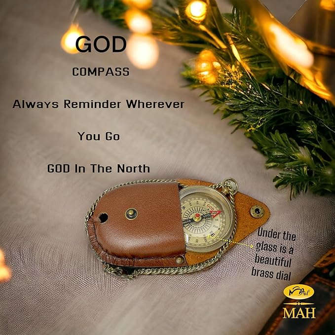 Bible Verse Brass Compass – “Be Strong and Courageous” (Joshua 1:9) | Christian Gift for Graduation, Baptism, Confirmation – Religious Keepsake for Boys, Girls, Teens, Men, Pastors & Church Events