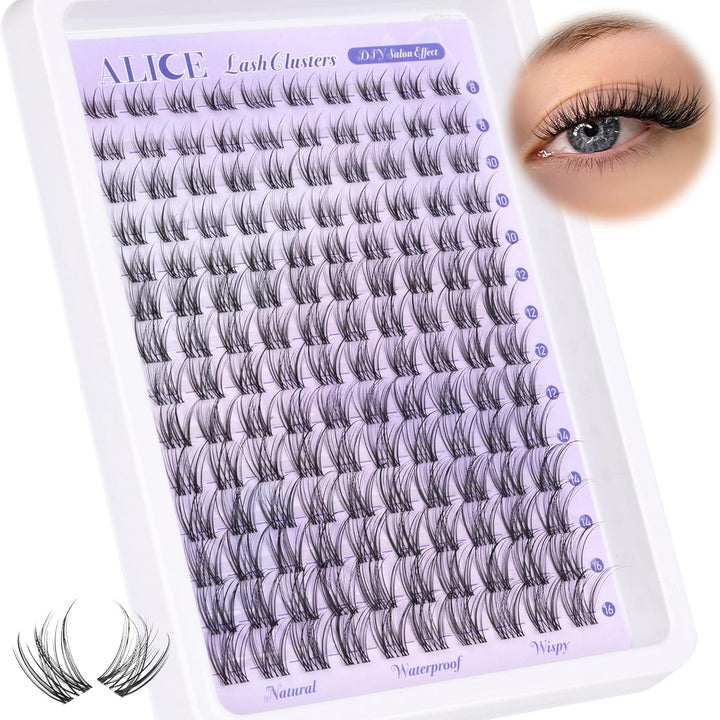 ALICE DIY Natural Lash Clusters | Wispy Anime Cat Eye | 10-16mm, 144 Pcs