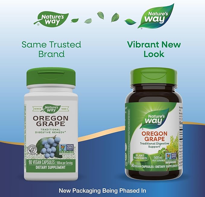 Nature's Way Oregon Grape, Traditional Digestion Remedy* Supplement, 90 Vegan Capsules