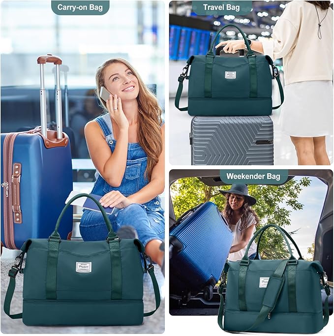 Travel Duffel Bag,Sports Tote Gym Bag,Shoulder Weekender Overnight Bag for Women