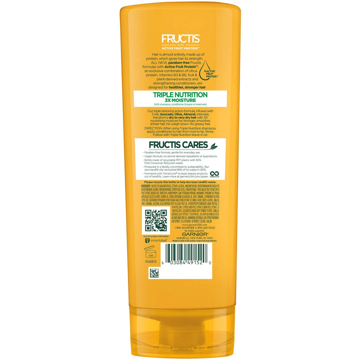 Garnier Fructis Triple Nutrition Conditioner, Dry to Very Dry Hair, 12 fl. oz.
