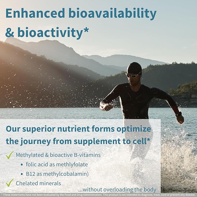 Igennus Methylated Men's Multivitamin, MTHFR Supplement with Active B-Vitamins, 22 Highly Bioavailable Nutrients, Multivitamin for Sustained Release, Clean Label, Non-GMO & Halal 180 Tablets