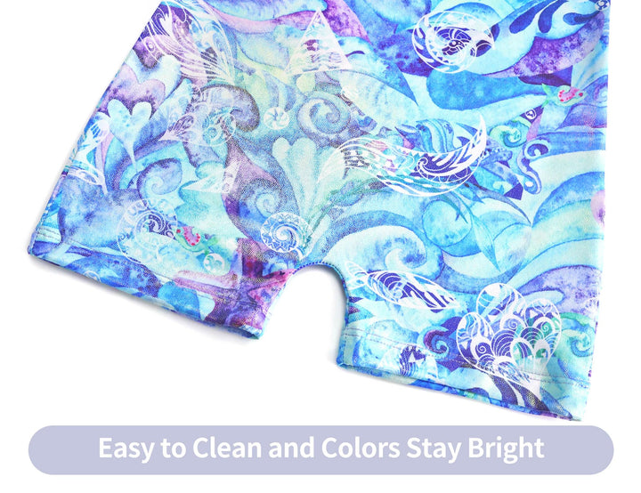Domusgo Girls Gymnastics Leotards with Shorts Size 5-6 Years Old Shiny Animal Line Unitards for Kids