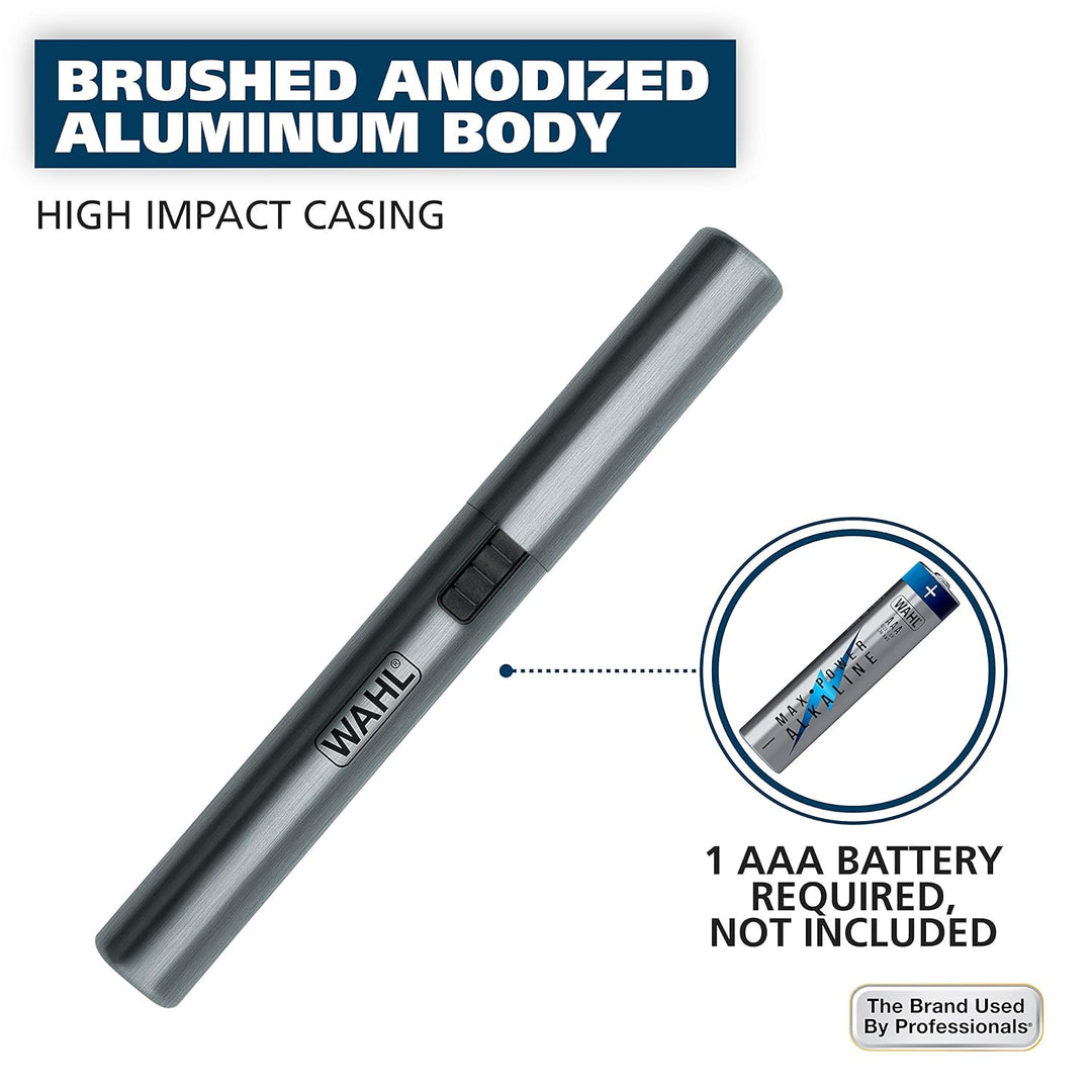 Wahl Micro Groomsman Trimmer | Battery-Powered, Rinseable Heads for Grooming