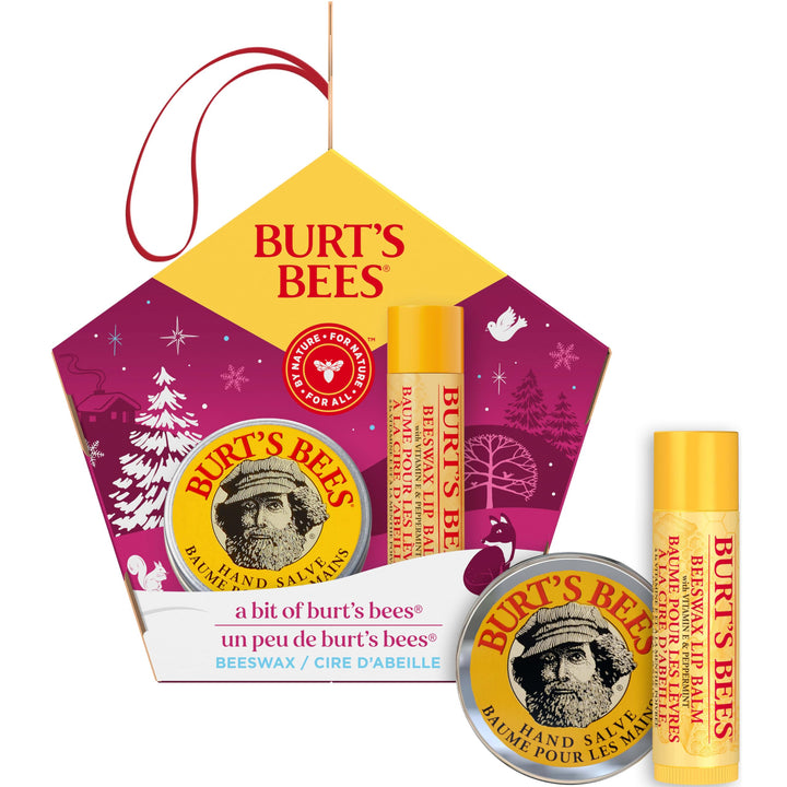 Burt's Bees A Bit of Burt's Bees Beeswax Lip Balm and Hand Salve Gift Set, Natural Origin Skin Care and Lip Care, 2-Piece Set, 0.15 oz./0.3 oz.