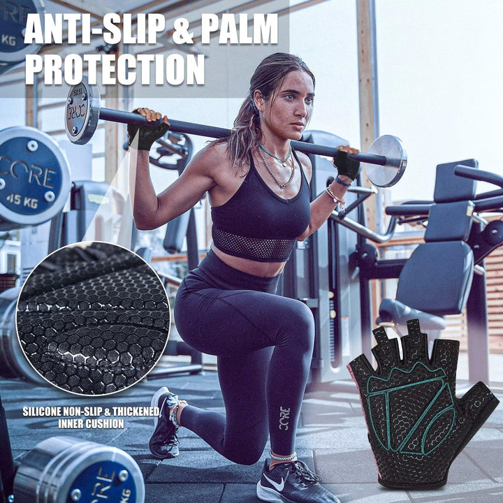 RIGWARL Workout Gloves, Lightweight Fitness Gloves with Full Palm Protection and Excellent Grip for Men Women, Weight Lifting Gloves for Cycling Pull ups Exercise (Thick Padding-Pink, XX-Small)