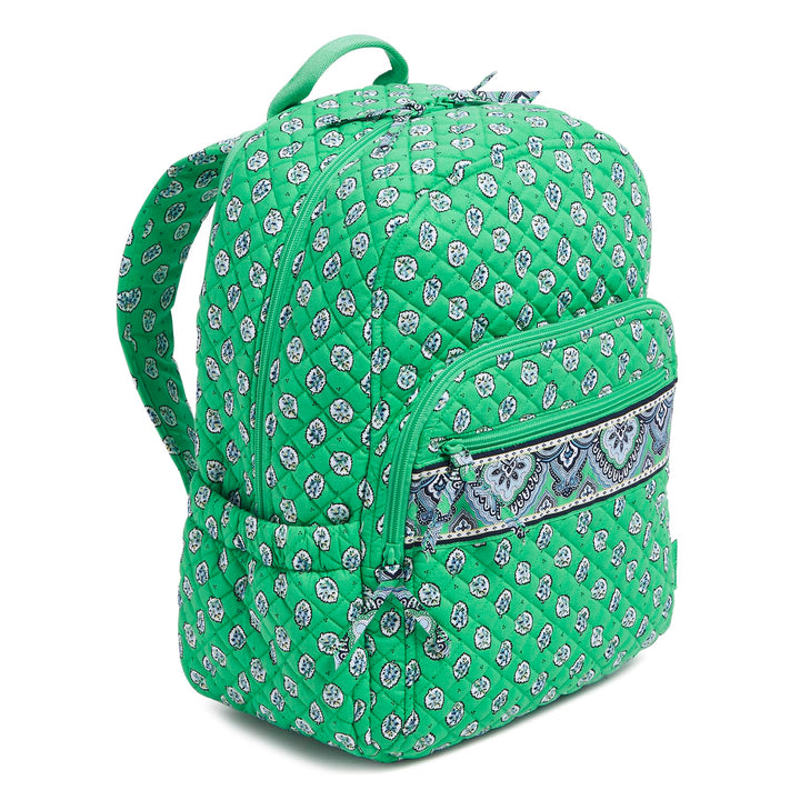 Vera Bradley Cotton Campus Backpack, Garden Green Leaf