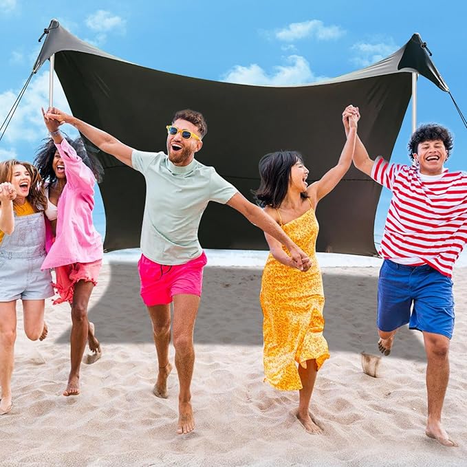 Beach Tent Poles Replacement - 6ft11in Extra Poles fits Neso Grande Canopy, 2 Packs Foldable Portable Aluminum Alloy Repairing Fixing Accessories for Camping Parties Fishing Hiking