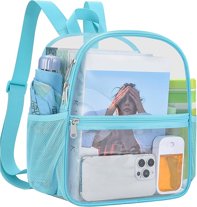 USPECLARE Clear Backpack Stadium Approved 12X11x6, Waterproof Clear Bag Stadium Backpack for Concert Work Sport Event