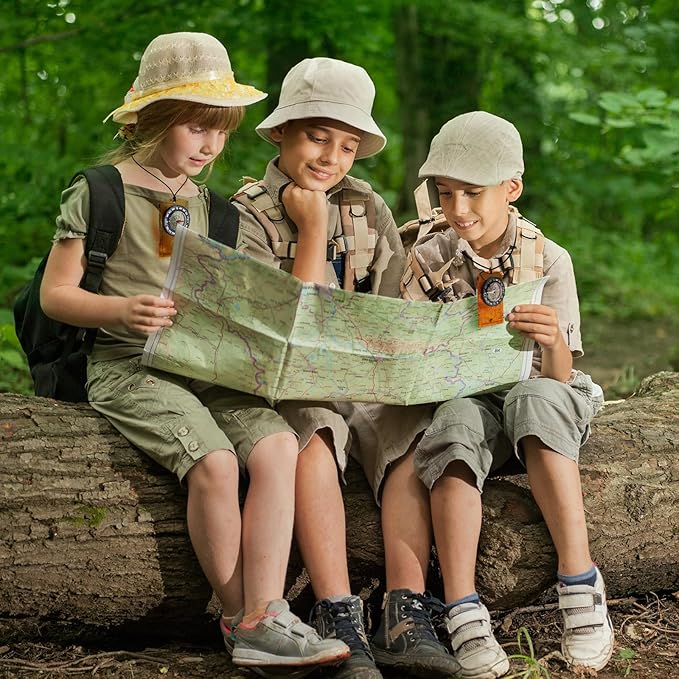 Geiserailie 20 Pcs Orienteering Compass Navigation Backpacking Compass Hiking Compass Map Reading Survival Compass Scout Compass for Kids Bulk for Navigation, Survival Outdoor Exploring, Orange