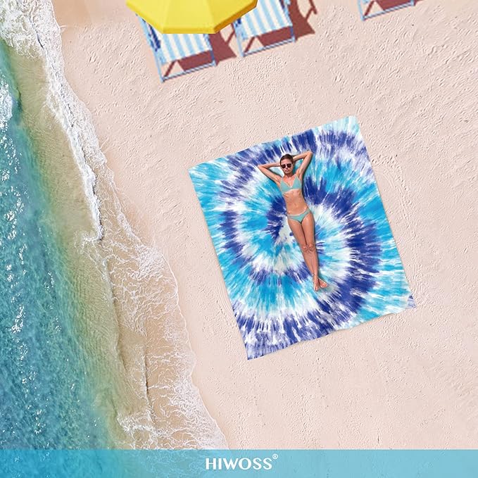 Beach Blanket Waterproof Sandproof Oversized 95”x 80”,Sand Free Beach Mat with Corner Pockets,Portable Mesh Bag for Beach Festival,Picnic,Travel and Outdoor Camping (Blue)