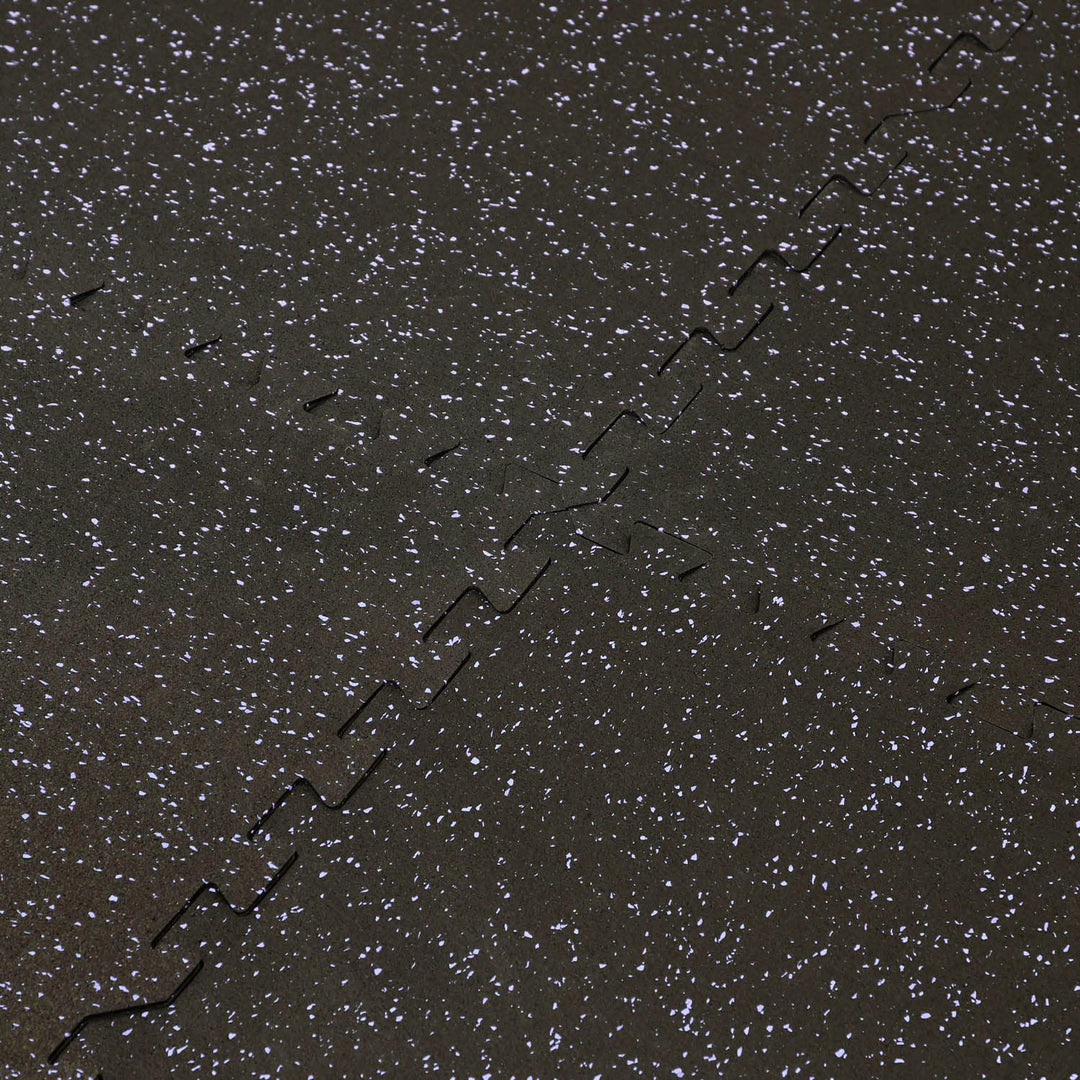 Xspec 1/2" Thick 48 sq ft (12 Tiles) Interlocking Rubber Top EVA Foam Exercise Mat | Home Gym Mats Workout Flooring Tiles for Gyms, Fitness Rooms | Durable Grip Protective Flooring, Black/Purple