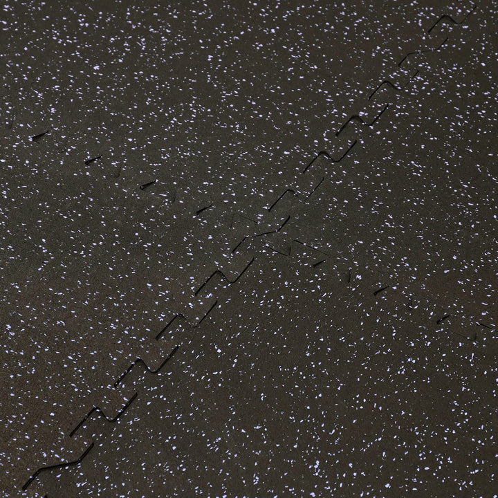 Xspec 1/2" Thick 48 sq ft (12 Tiles) Interlocking Rubber Top EVA Foam Exercise Mat | Home Gym Mats Workout Flooring Tiles for Gyms, Fitness Rooms | Durable Grip Protective Flooring, Black/Purple