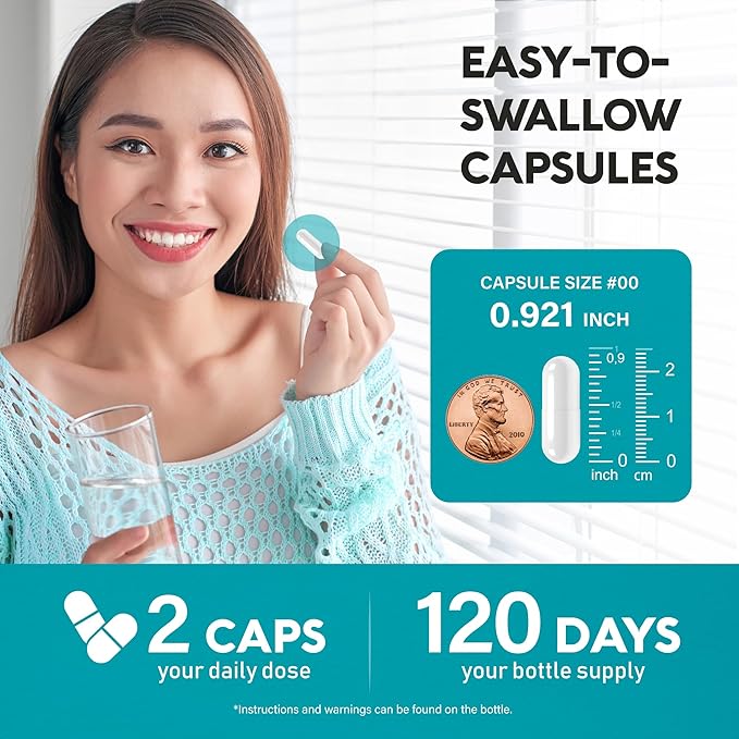 NAC Supplement | Selenium | B6 | B12 - Antioxidant, Immune Support - N Acetyl Cysteine 600 mg per Capsule, 1200 mg per Serving - Made in USA - Non-GMO, Gluten-Free, Vegan - 240 Caps, 4 Month Supply