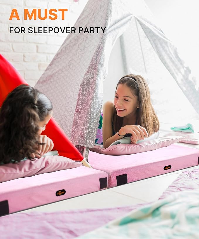 3 Inch GAIALOOP Thick Memory Foam Camping Mattress Sleeping Pad [Car/Tent/Cot] Glamping Portable Floor Mat Roll Up Futon Mattress for Guests Sleepover