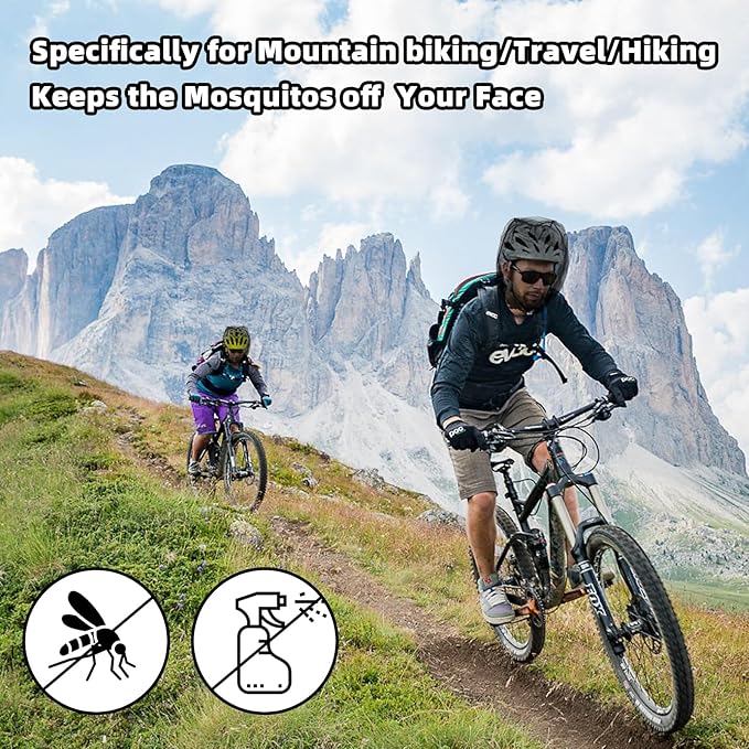 Wholelovein 8 Pack Mosquito Covers Wearable Head Net Face Mesh Protecting Net Mosquito Fly Insects Bugs