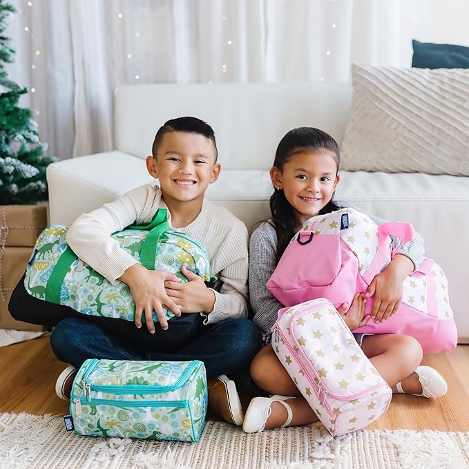 Wildkin Kids Overnighter Duffel Bag for Girls – Carry-On Size, Ideal for School & Sleepovers – Aqua