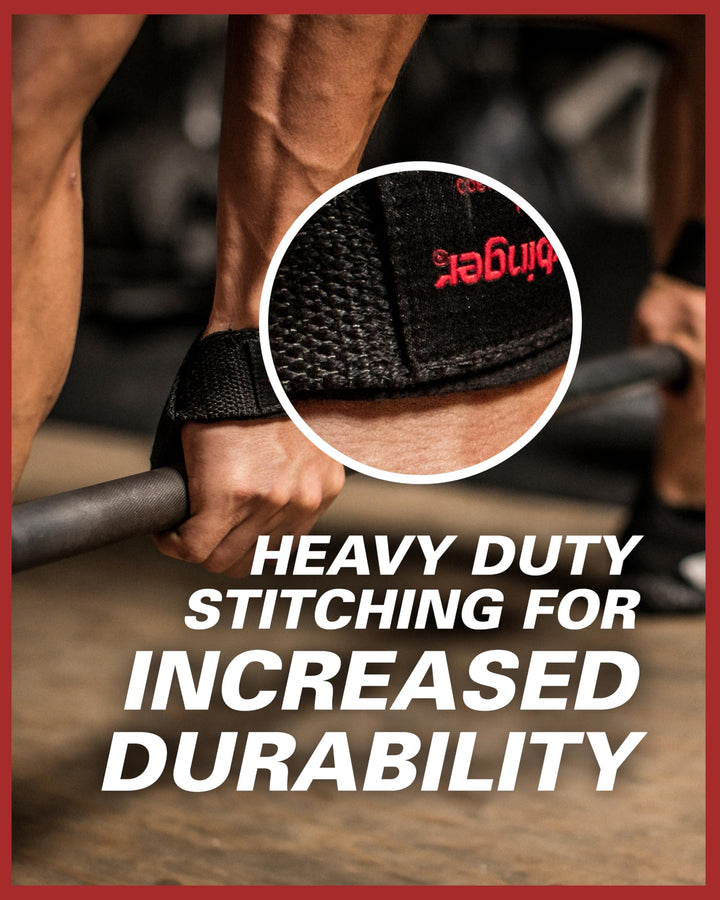 Harbinger Padded Cotton Lift Straps, Black - Soft, Supportive Neotek Wrist Pads - 21.5" Length, 1.5" Width - Reinforced Edges & Heavy-duty Stitching - Cushions Wrists for Lifting Support