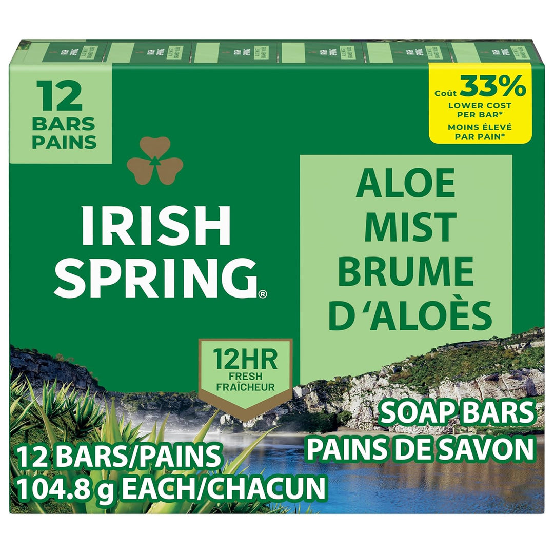 Aloe Vera Moisturizing Bar Soap | Irish Spring | 44.4 Oz | Hydrating Cleanser